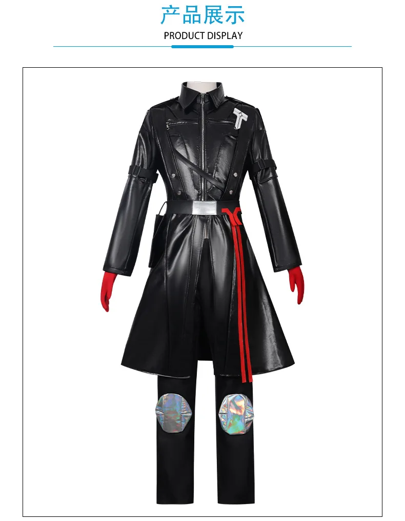 Vintage Halloween Medieval Steampunk Assassin Elves Pirate Costume Adult Men Black Long Split Jacket Gothic Armor Leather Coats view 4