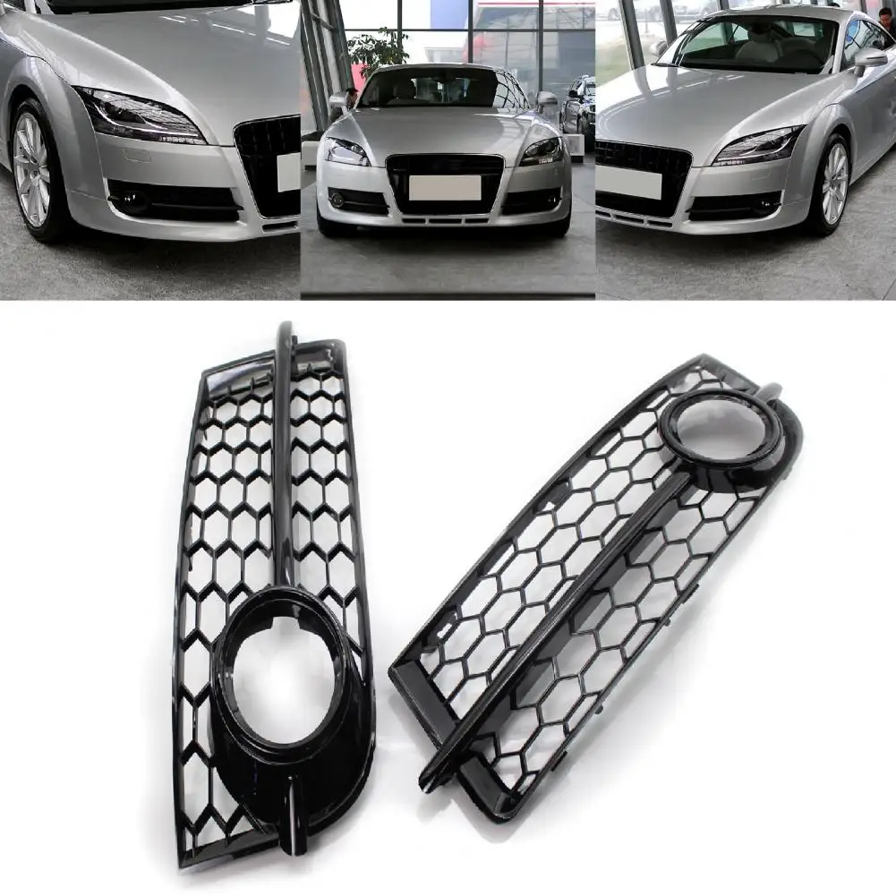 

Anti-scratch Gloss Black Honeycomb Black Fog Lamp Cover 8J0807682 8J0807681 for Audi TT 07-10