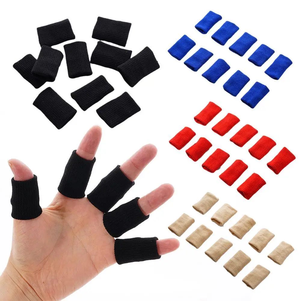 10Pcs/Set Finger Protection Arthritis Support Finger Guard Outdoor Sports Basketball Volleyball Elastic