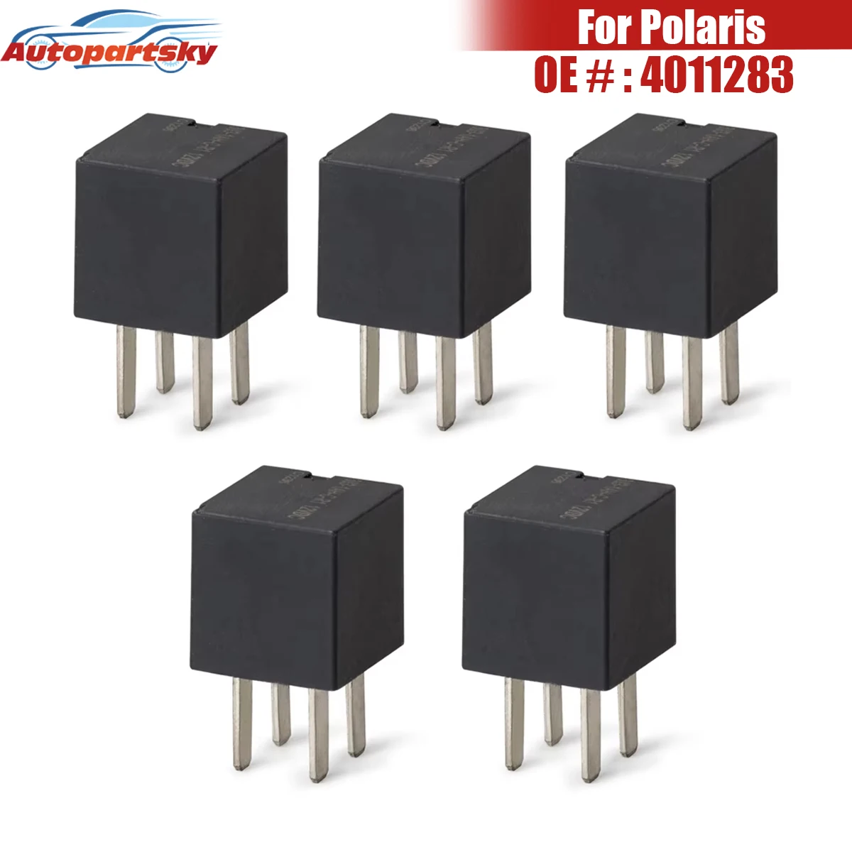 5Pcs Refurbished 4011283 4016819 Electrical Relay Assy 12V For Polaris Ranger RZR 570 800 900 1000 Turbo Cooling Fan Relay