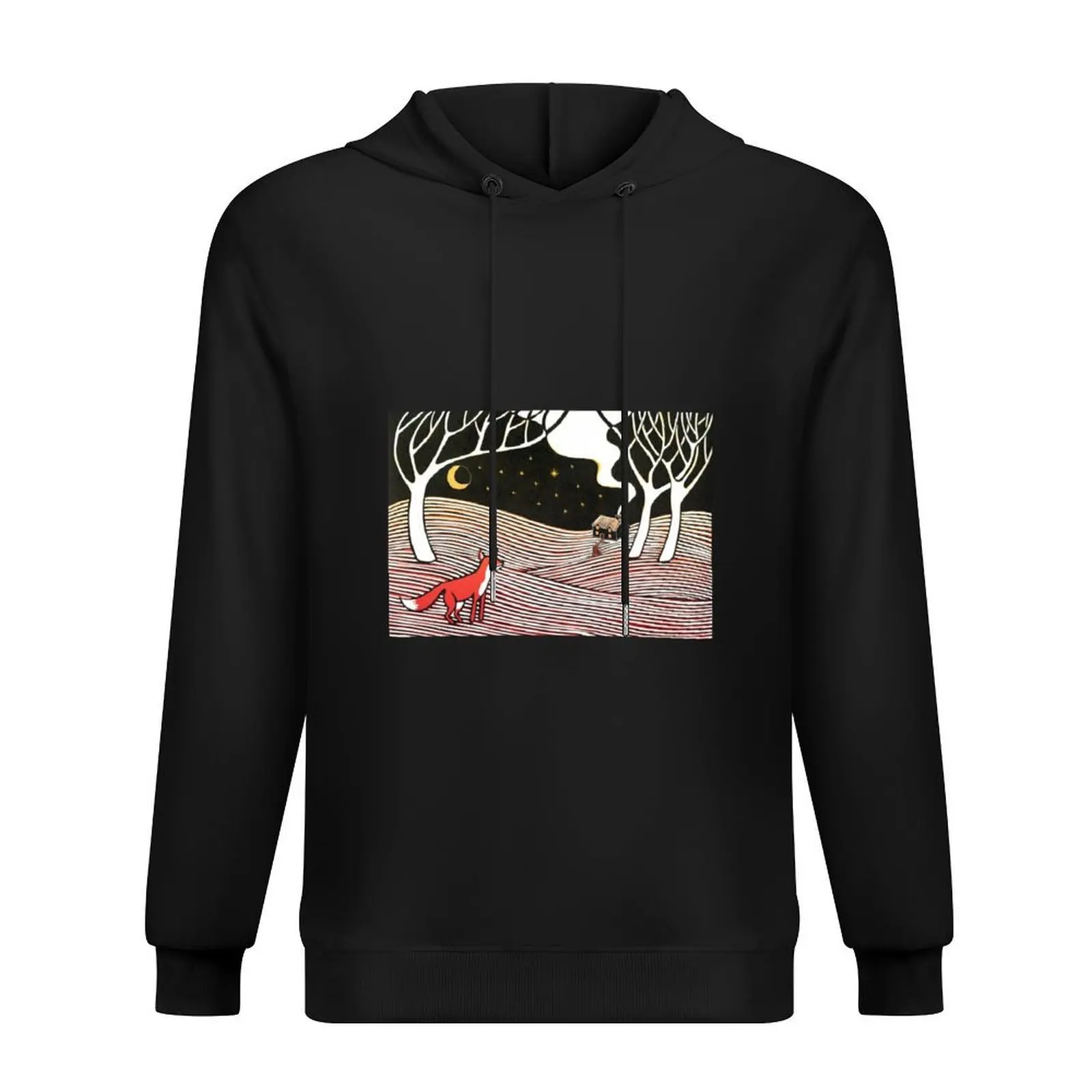 

Stargazing - Fox in the Night - linocut by Francesca Whetnall Hoodie men's sweat-shirt set autumn tracksuits