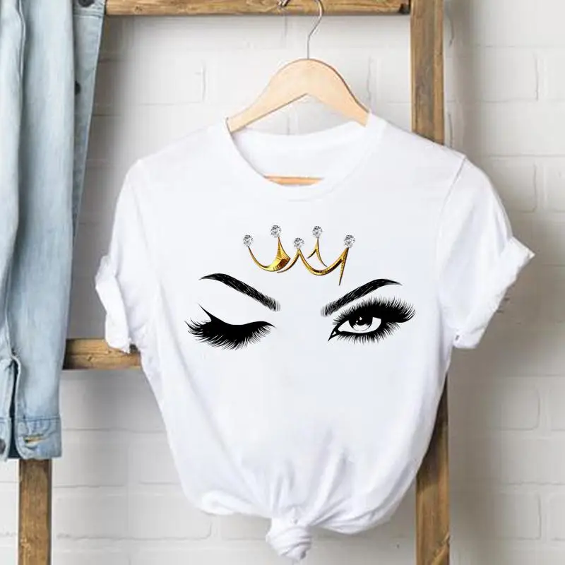 Tee Shirt Lady Letter Fingernail Nail Letter 90s Clothes Female T Women Top Short Sleeve Fashion Tshirt Summer Graphic T-shirts