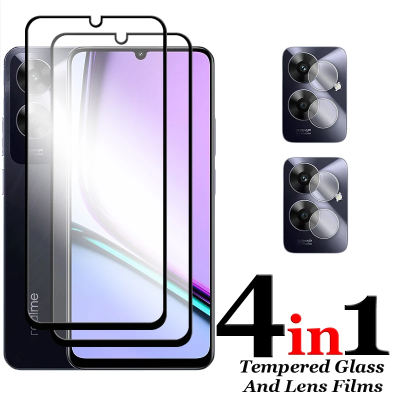 6in1 For Realme Note 60 Glass For Realme Note 60 Tempered Glass 2.5D Full Cover Screen Protector For Realme Note 60 Lens Film