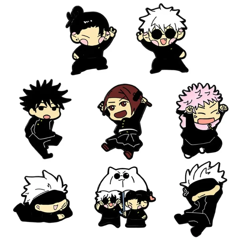 8pcs Anime Itadori Yuji Enamel Pins Set Cartoon Gojo Satoru Broochs Creative Metal Badges Jewelry For Hats Backpack Friens Gifts view 6