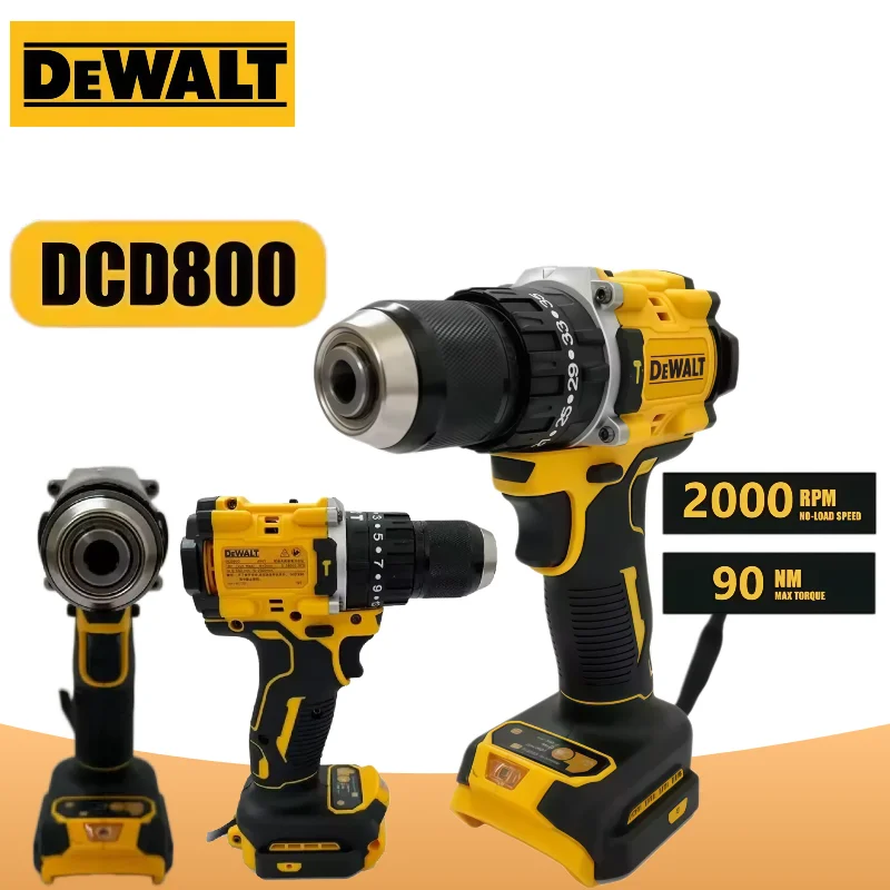 

DEwalt DCD800 2000RPM Cordless Impact Drill 1/2 Inch Brushless Electric Screwdriver Lithium Electric For 20V Battery Tool