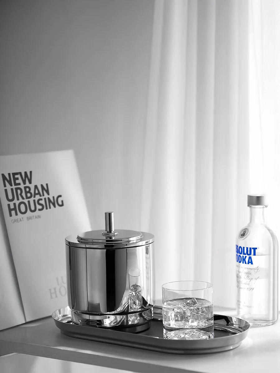 

1.5L Double Layer Stainless Steel Ice Bucket with Ice Tong, Luxury Ice Bucket for Bar Accessory, Home Decoration, Restaurant