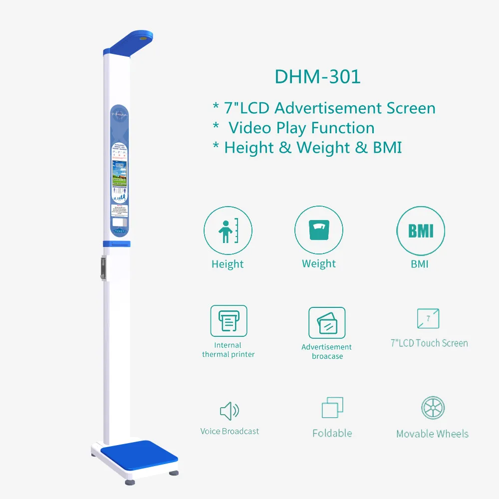 Coin Operated Height and Weight Body Measuring Scale for Clinic