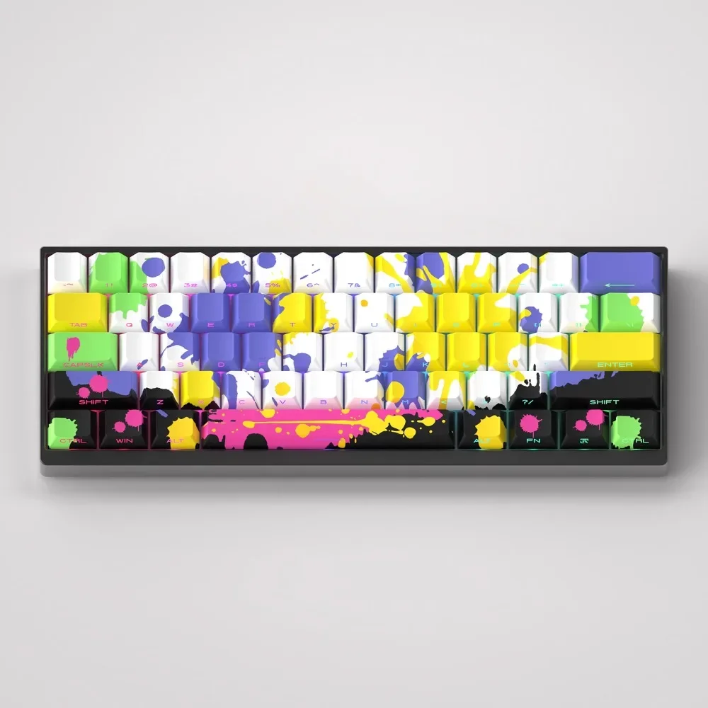 130 Keys Graffiti Side-word Keycaps Cherry Height PBT Thermal Sublimation Full Set For 61 75 87 98 104 108 Mechanical keycaps