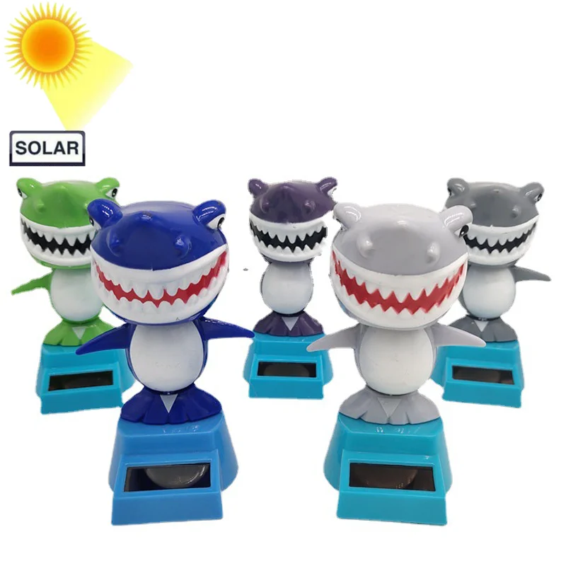 

1 Pcs Cartoon Car Decorations Cute Shark Solar Bobble Head Toys Bobble Dance Toys Car Interior Decorations Fun Dancing Shark