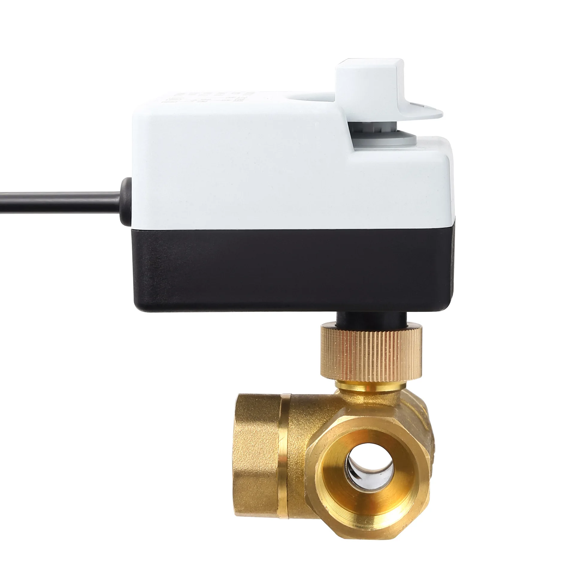Copper Hand Automatic Three-way Electric Ball Valve AC110V AC230V Three-wire Two-control