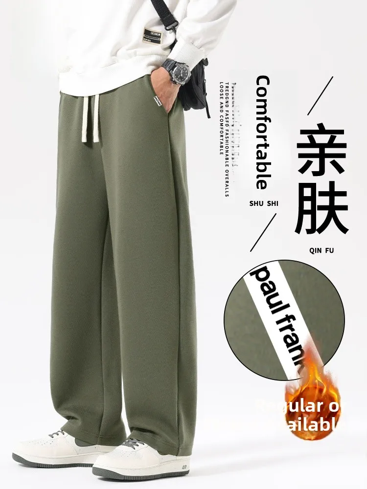 

Мужские повседневные брюки в американском ретро-стиле, новые весенние, широкие, прямые, длинные, удобные, из смесового хлопка и полиэстера