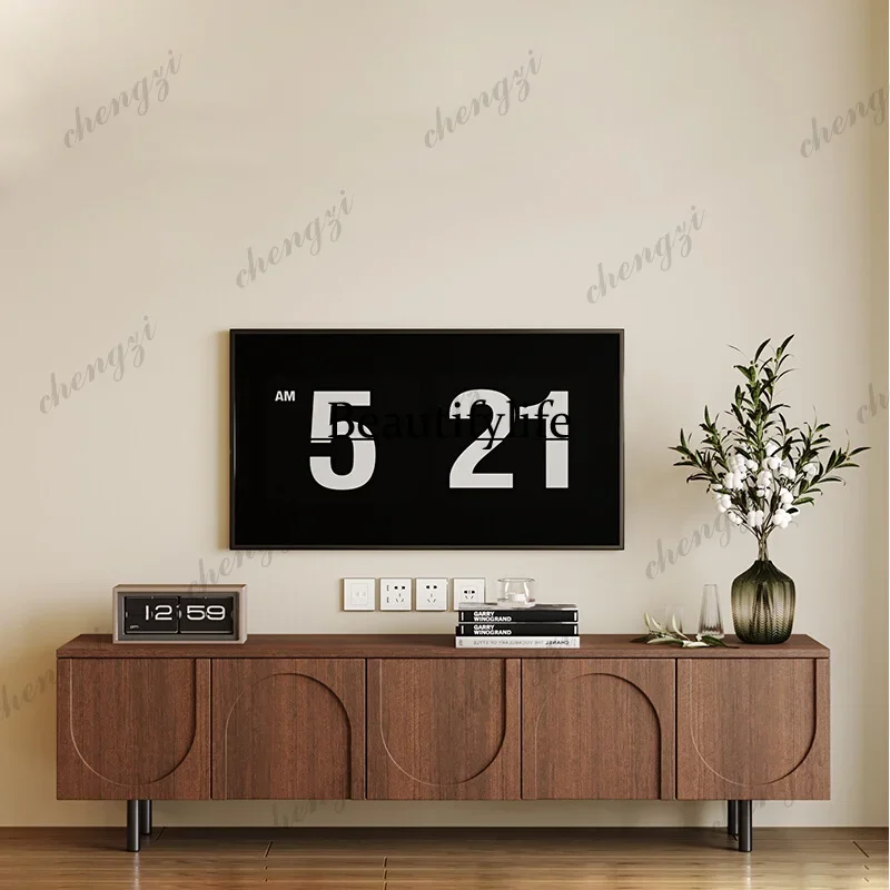 A17 Italian Practical Tv Cabinet Unique Curved Premium Elegant Tv Cabinet Wooden Spacious Meuble De Télévision Furniture Home