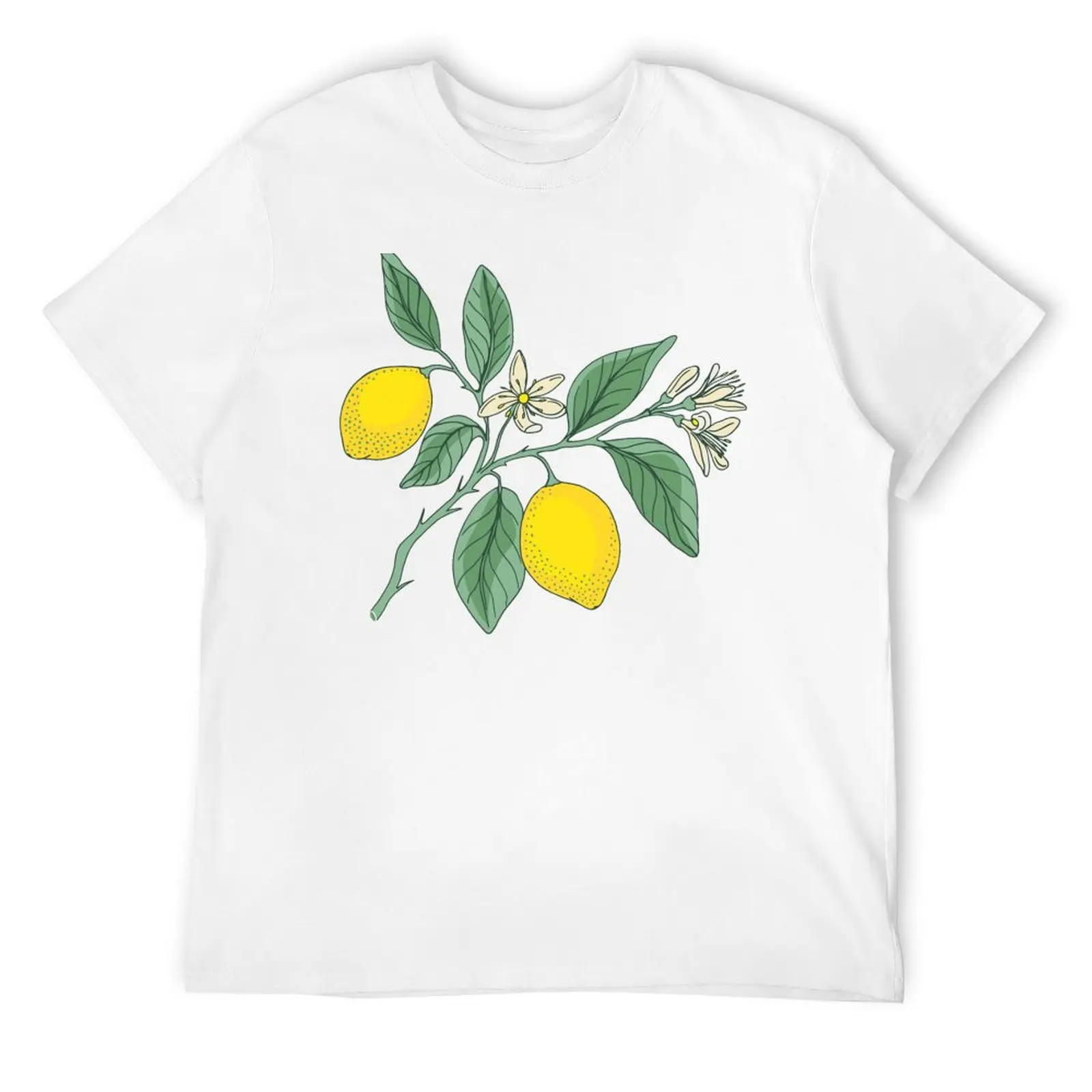 Lemon botanical print T-Shirt summer 2025 luxury designer customs design your own workout shirts for men