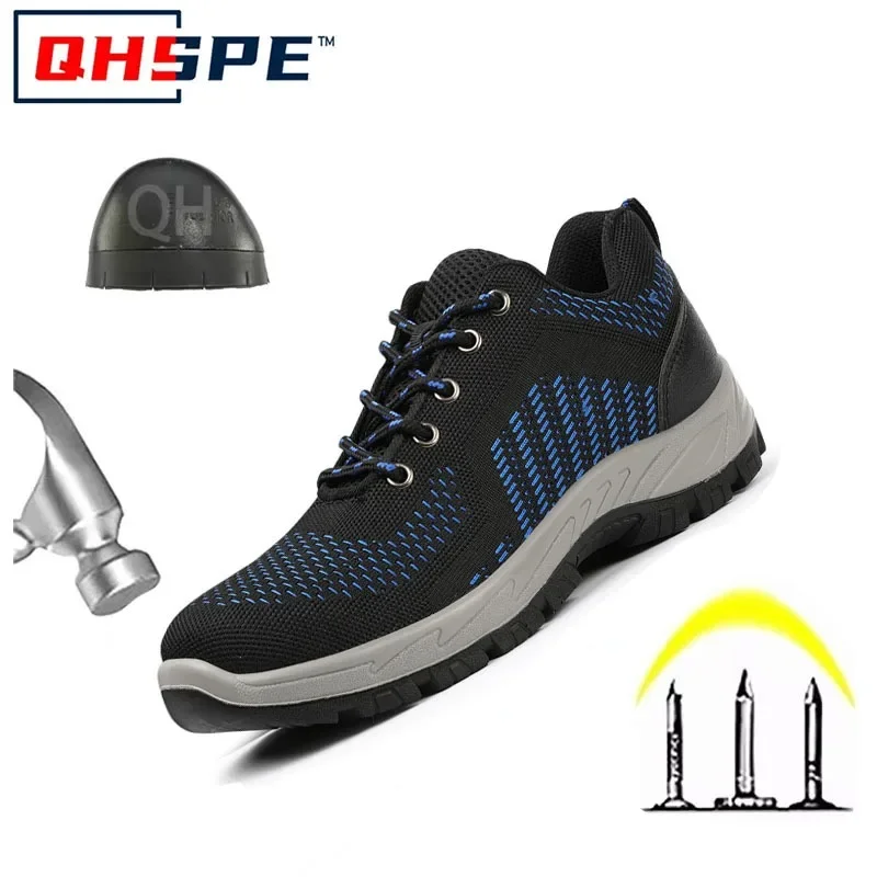 Anti Static Steel Toe Safety Shoes Men Anti Smash Anti Puncture Breathable Soft Sole Outdoor Work Boots Protective Footwear