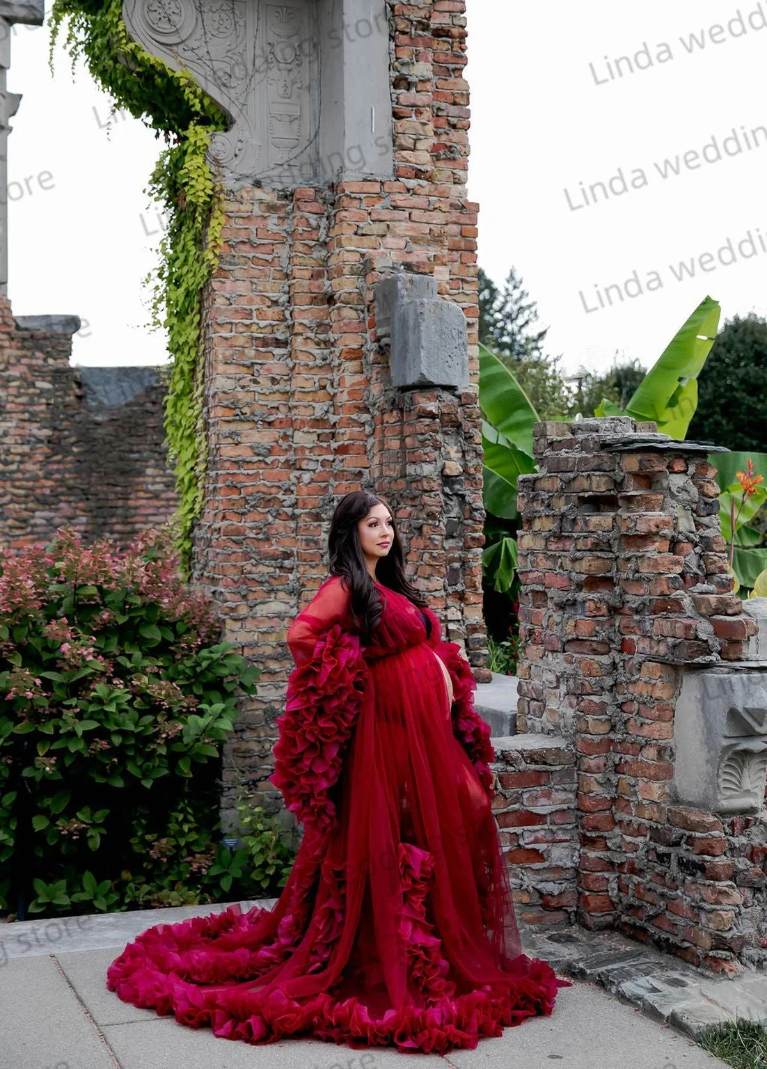 Klassische Rüschen Umstands kleider für Frauen Aline geraffte Babys hower Kleider für die Schwangerschaft gekräuselte Vestidos de Gala Fotoshooting