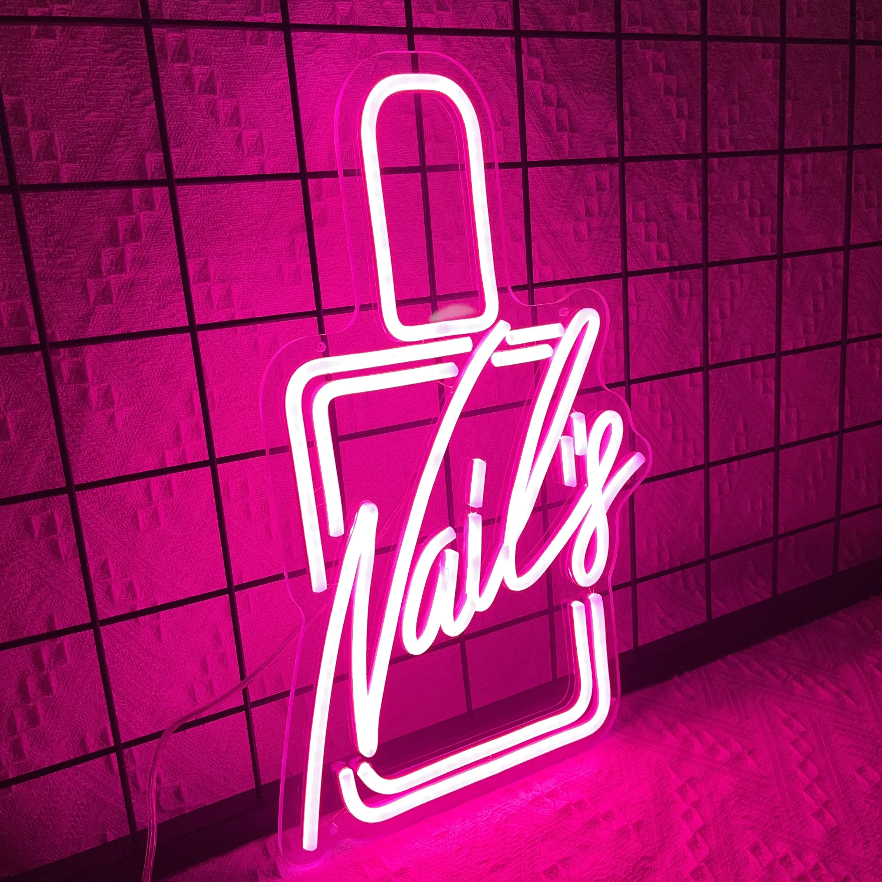 Nails Neon Signs Manicure LED Logo Lights Nail Polish Light Up for Wall Decor Bedroom Beauty Room Girl Room Salon Support Custom