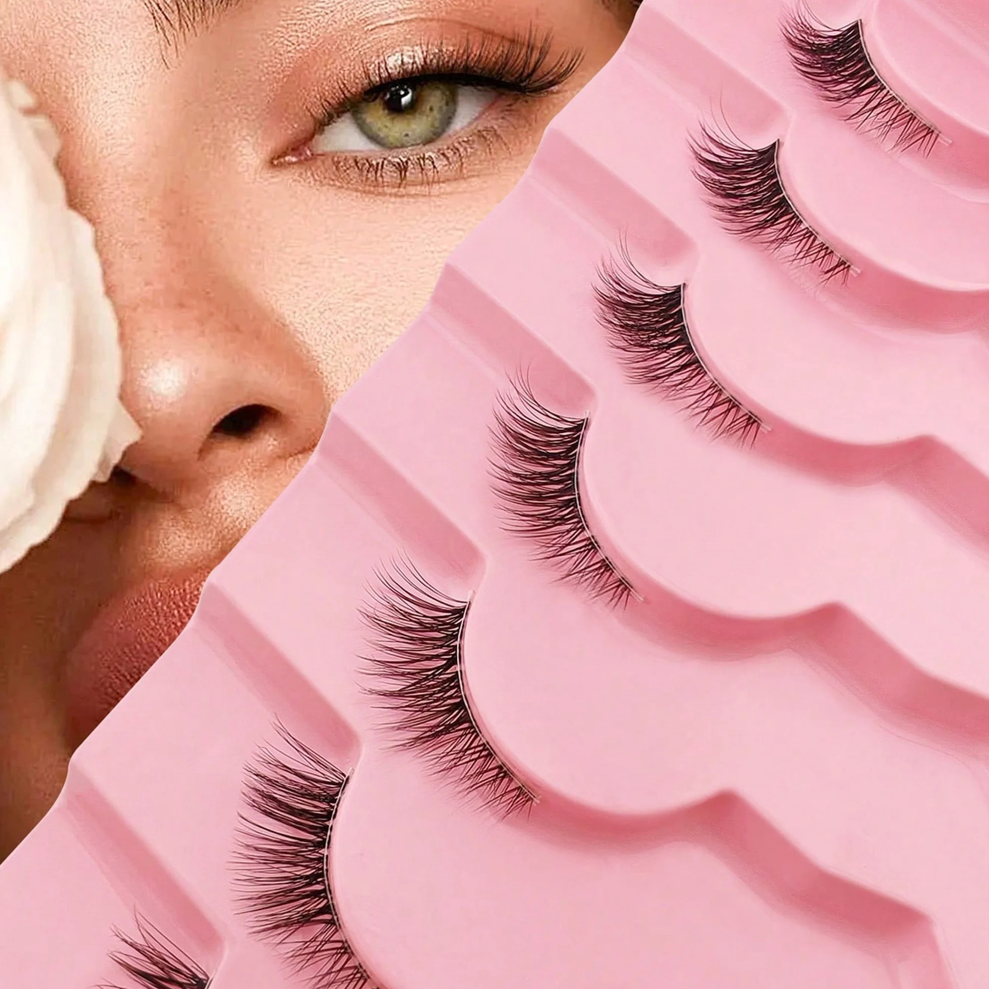 10 paires de cils Hlaf vaporeux 3D faits à la main, Extensions de cils en Faux vison, bande complète, extrémité ailée, cils allongés