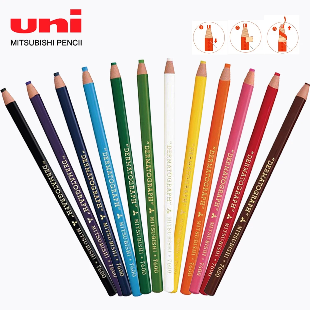 

Japan UNI Crayons Hand Tearable Roll Paper Oil Based Drawing Supplies 7600 Color Children 12 Full Color Kawaii School Stationery