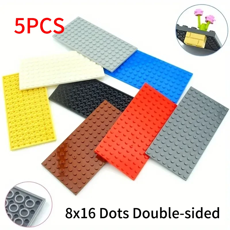 Base Plate 8*16 Dots Double-sided Base Building Blocks Baseplate Bricks Classical Bricks Kids Toys Compatible with Brand Blocks