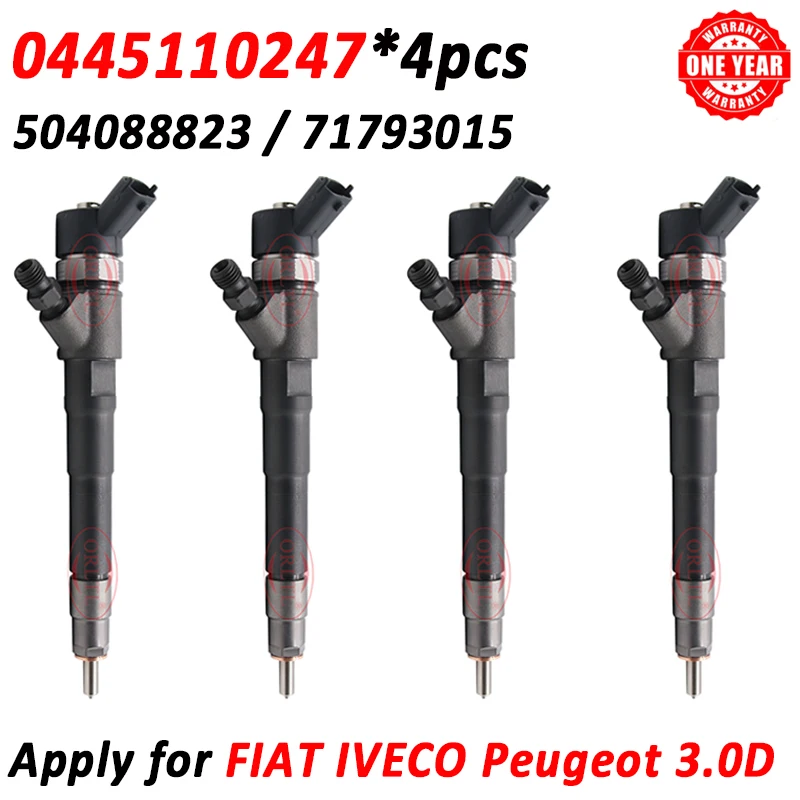 

4 шт. 0445110247 Форсунка дизельного топлива 0 445 110 247 504088823 71793015 для FIAT IVECO PEUGEOT 3.0D