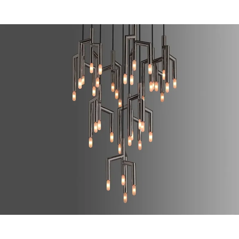 Modern 10-Light Contemporary Dining Room Long Hanging Oval Design Led Pendant Drop Circular Stairs Chandelier Ceiling Light
