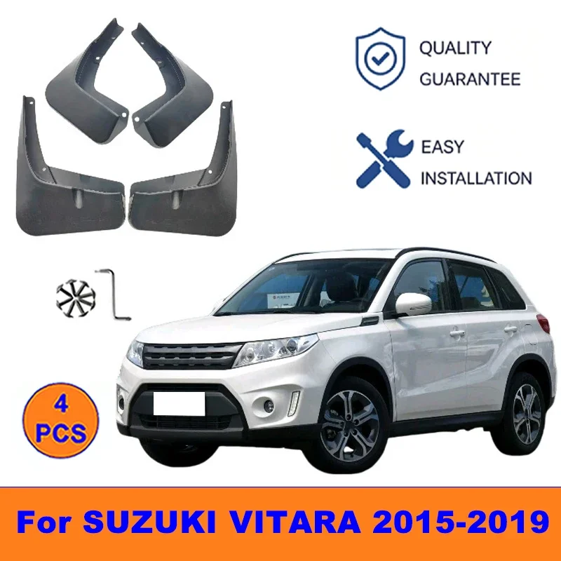 

4Pcs Mud Flaps For SUZUKI VITARA 2015-2019 - Splash Guards Front&Rear Wheel Fender Mudguards Car Exterior Protection Accessories