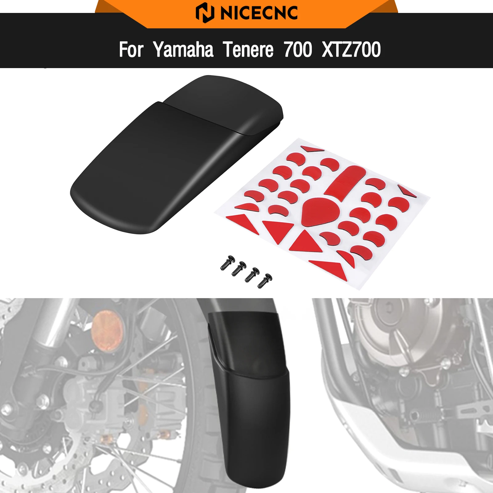 

For Yamaha Tenere 700 T700 XTZ700 2019-2024 Front Fender Mudguard Extender Extension TENERE700 XTZ 700 T700 Tenere700 700XTZ