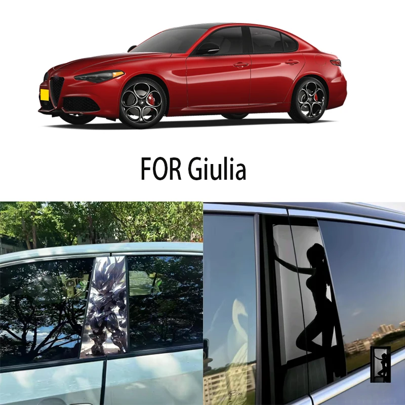 

Door Window Decoration Trims Pillar Posts Stickers Auto Styling for Alfa Romeo Giulia Car accessories