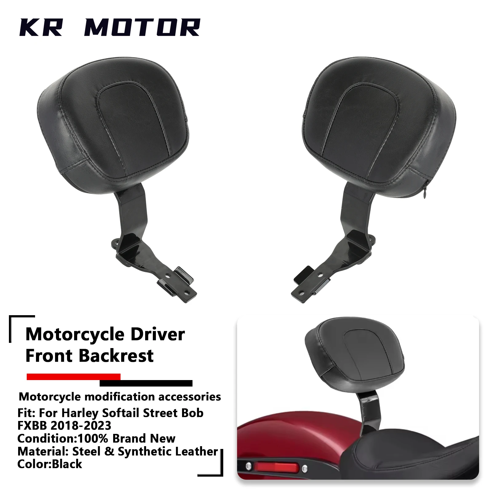 

Fits For Harley Davidson Softail Street Bob FXBB 2018-2023 Motorcycle Driver Rear Backrest Rider Solo Comfortable Backrests