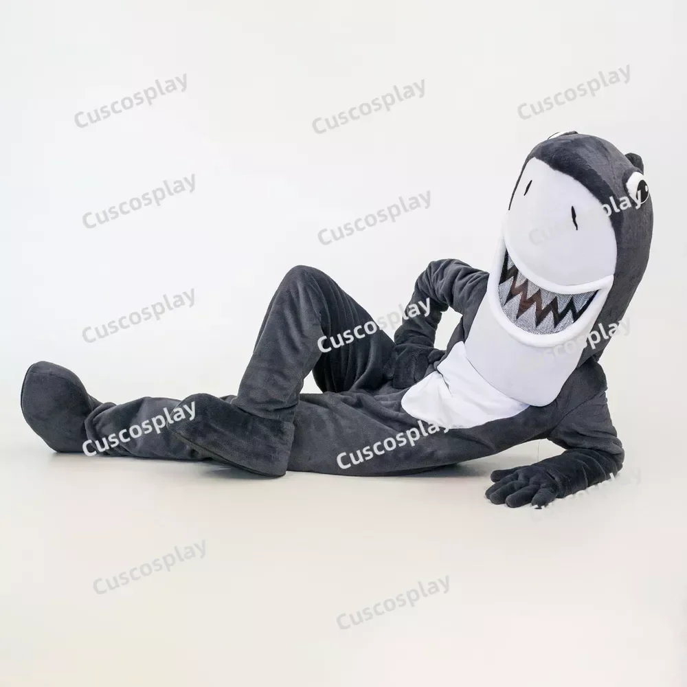 ChristmasGrey Shark Blue Doll Fancy Cartoon Mascot Costume Plush Christmas Fancy Dress Halloween