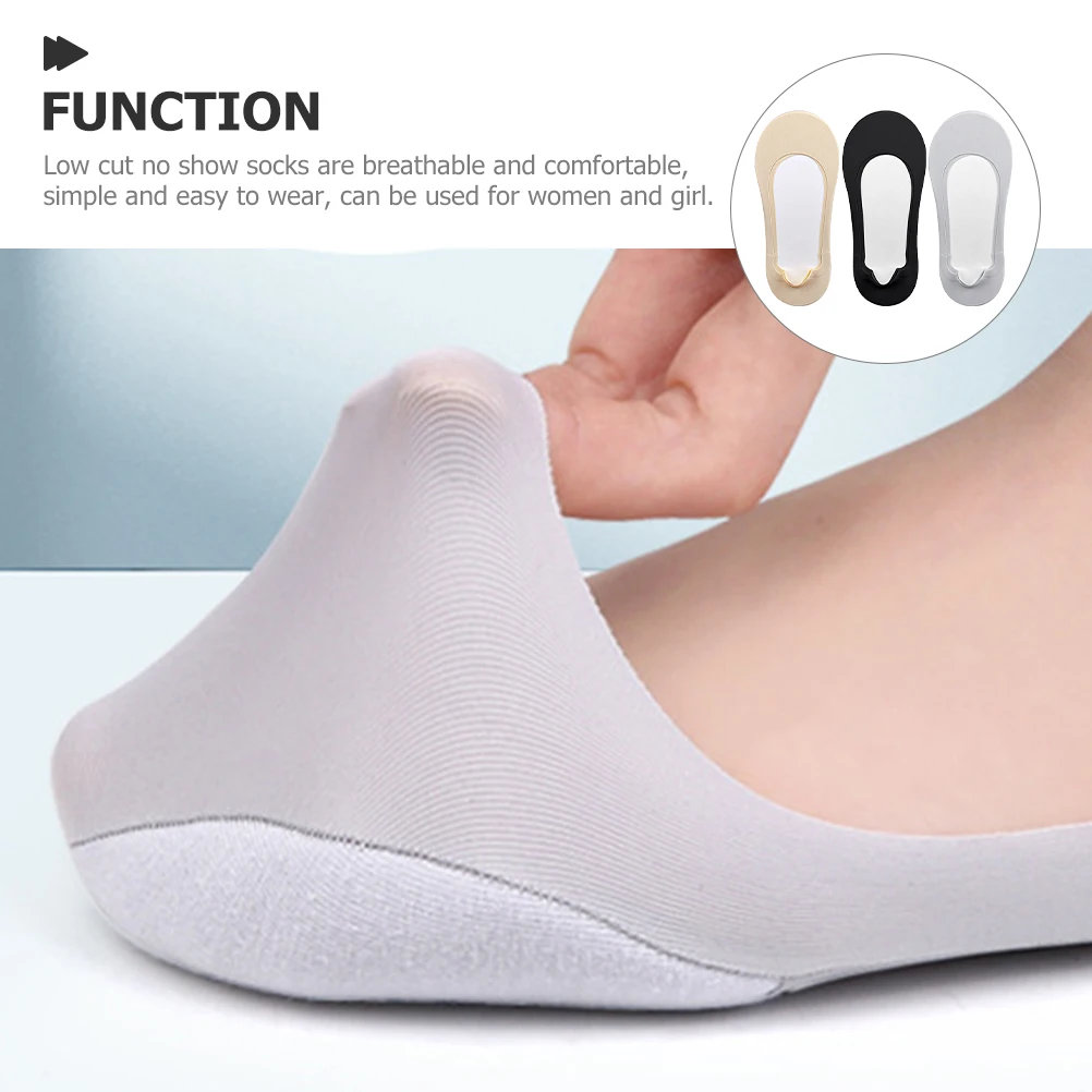 

6pcs for Women Low Cut Invisible Non Slip Breathable Comfortable Shock Absorption Pressure Relieving Elastic for Girls