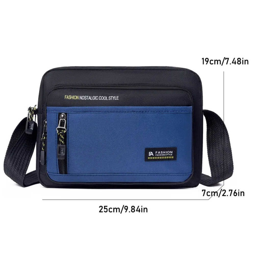 Мужская сумка через плечо с несколькими карманами, водонепроницаемая мужская деловая сумка большой вместимости, рабочая дорожная парусиновая сумка через плечо для мужчин