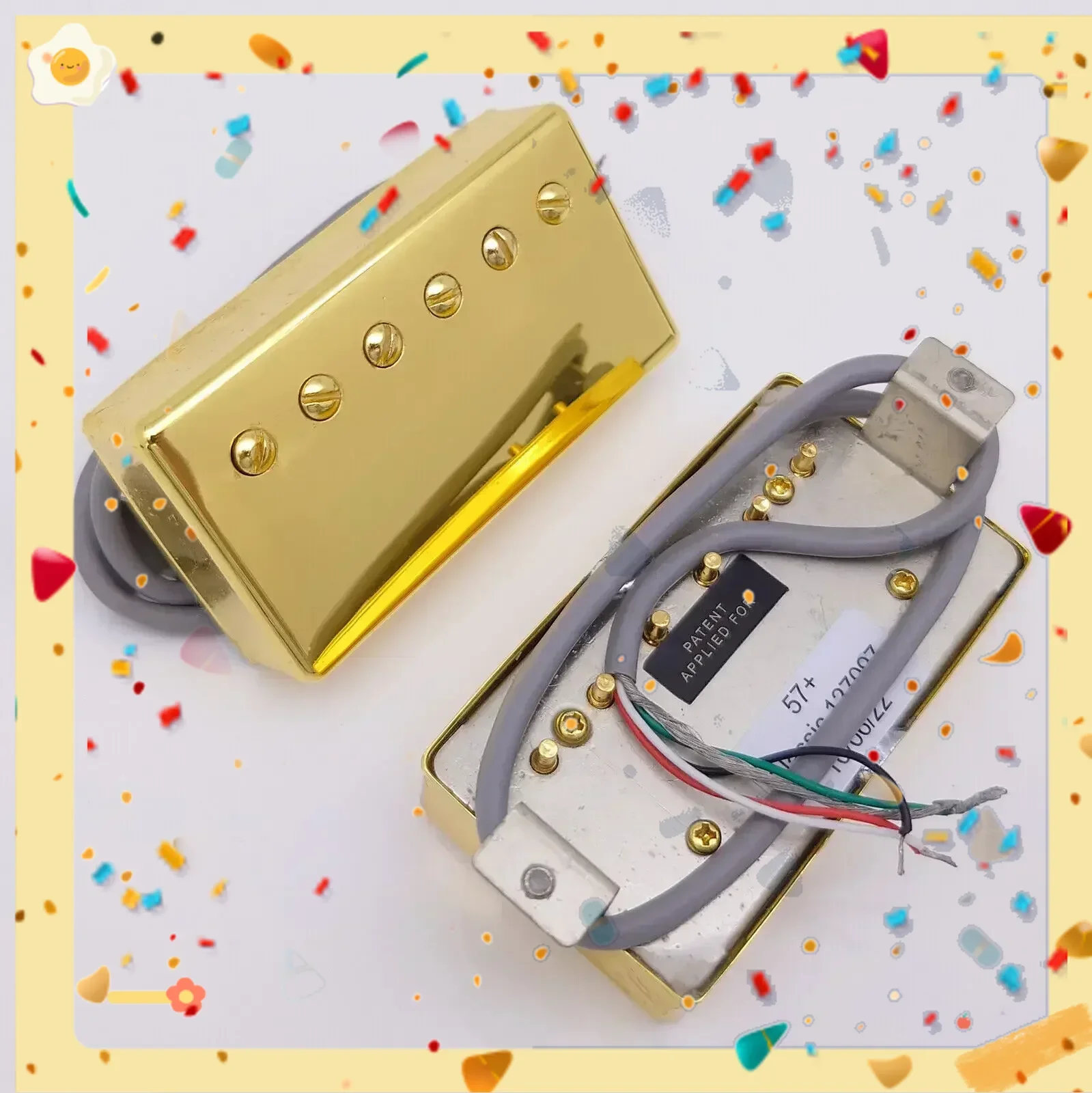 

Новая горячая распродажа-Alnico V Classic 57, гитарный хамбакер, золотой звукосниматель с жгутом проводов 4C для запасных частей для электрогитары