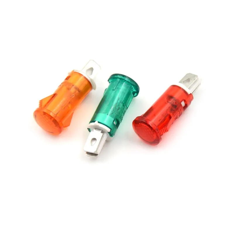 10 Stuks 220V 110V 12V/24VDC Panel Mounting Neon Indicator Rood Groen Gele Lichten 10Mm MDX-11A Pilot Guiding Signal Lamp