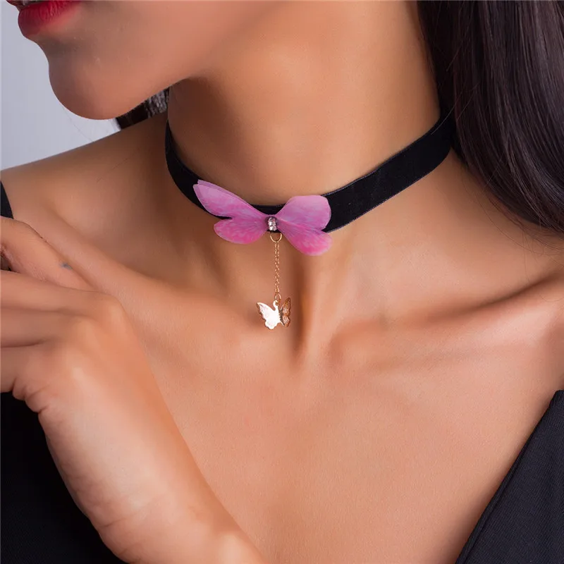 Aihua Sexy rote Samt-Choker-Halsketten für Frauen, Kristall-Herz-Halskette, Braut, Hochzeit, Party, Schmuck am Halskragen – Detail 17