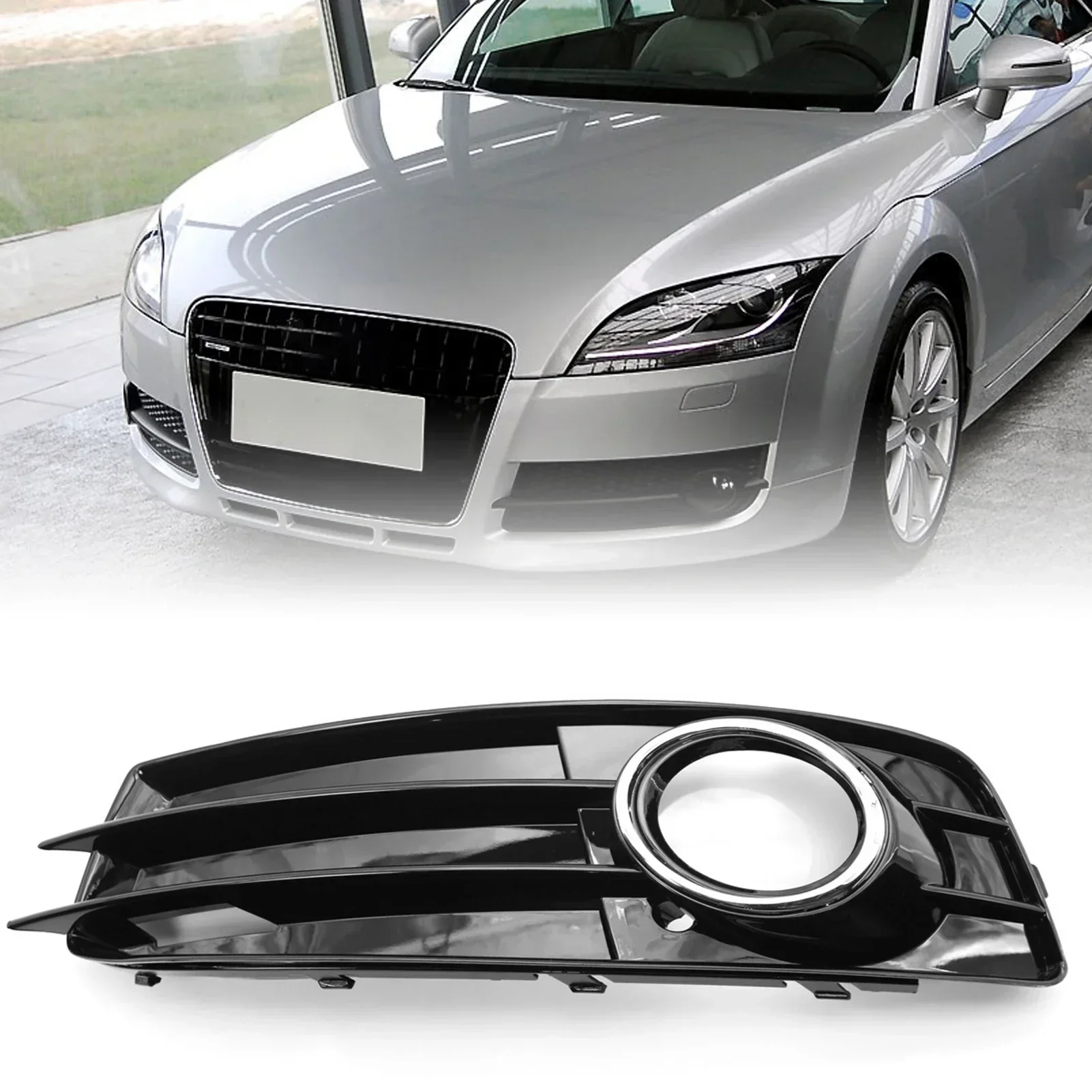 

Fog Light Cover Chrome Ring Fog Lamp Bezel ABS OE 8P0807681Q Replacement For Audi A3 8P S-line 2009-2012
