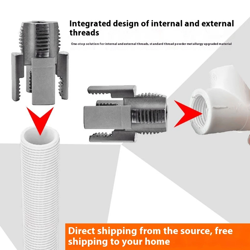 2pieces Integrated Internal External Pipe Threading Tool For Easy Pipe Installation Electrical Tools