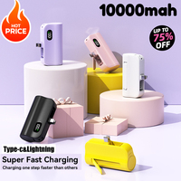 Mini 10000mAh Capsule 2-in-1 Large Capacity Digital Display Portable Fast Charging External Battery for Iphone Samsung