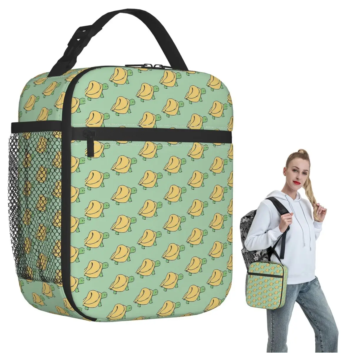 Turtellini Turtle Noodle Cute Tortellini Tortoise Insulated Lunch Bag Women Children Portable Food Boxes Thermal Lunch Box Tote