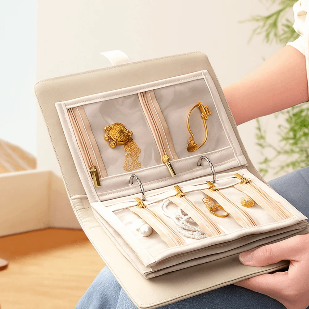 

Waterproof Jewelry Storage Book Partition Loose Leaf Jewelry Packaging Brochure Portable Detachable Necklace Binder Display Box