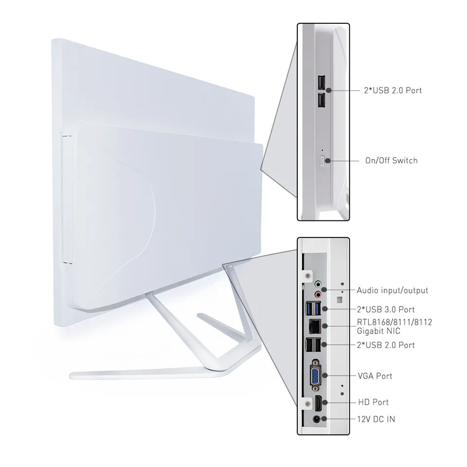

21.5 pio All-in-one pc Office Desktops i5 7300HQ AllInone Computer with Webcam