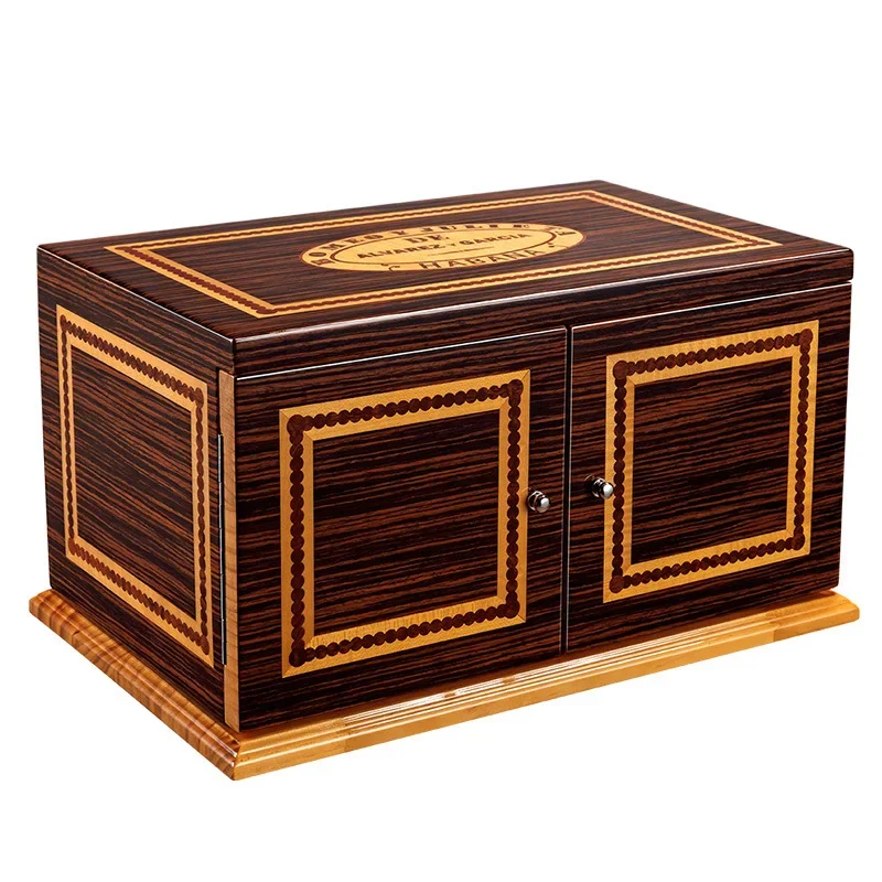 Luxury Cigar Humidor Cedar Wood LiningTriple Layers Large Capacity 250PCS with Hygrometer and Humidifier with Logo