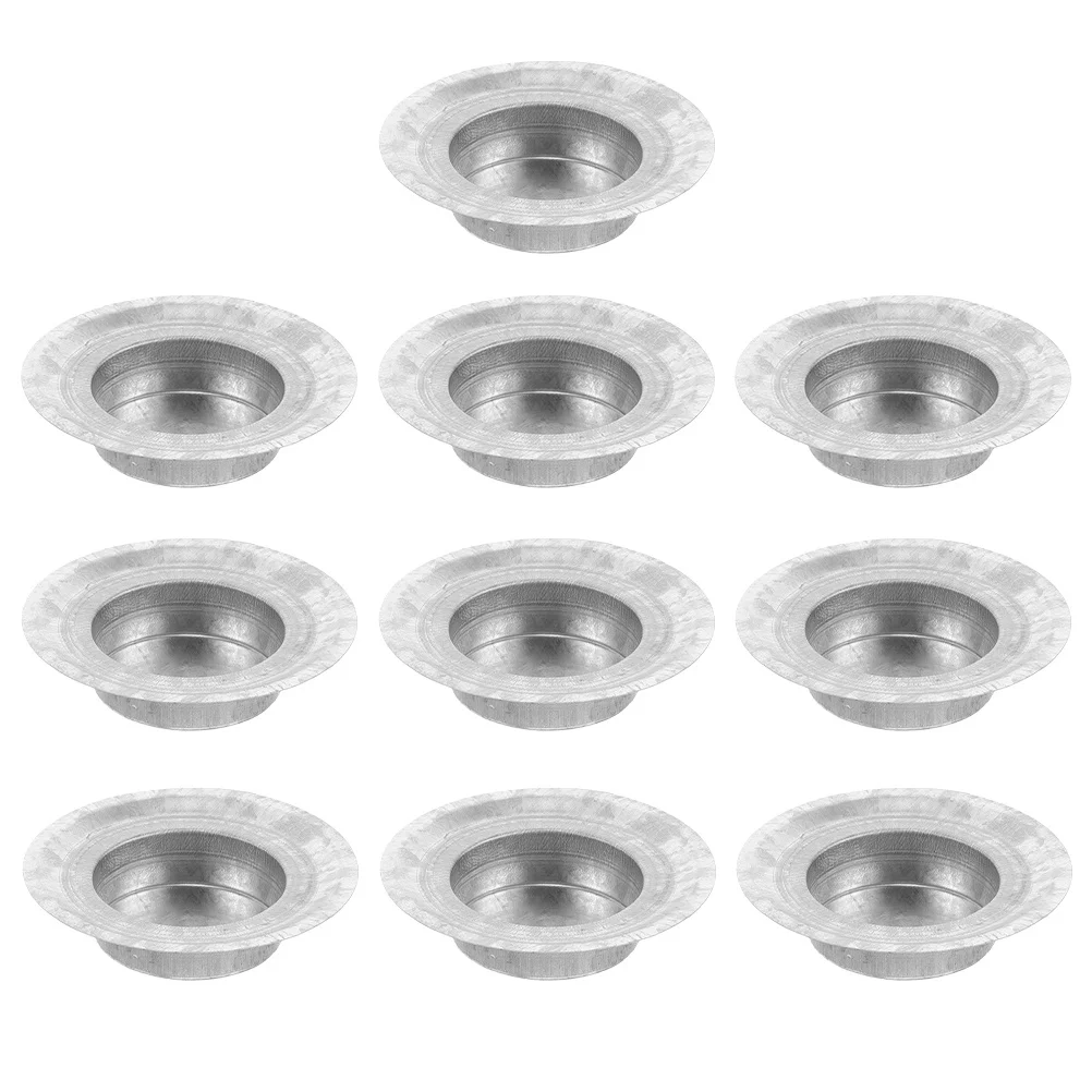 

10Pcs Jar Holder Inserts Stainless Steel Tea Light Lid Insert Indoor Decorative Metal Jar Lid Holder for Wax