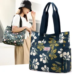 High Quality Women's Shoulder Bag Large Capacity Travel Bag For Elderly Mothers Nylon Printed Cloth Mobile Phone Change Handbag