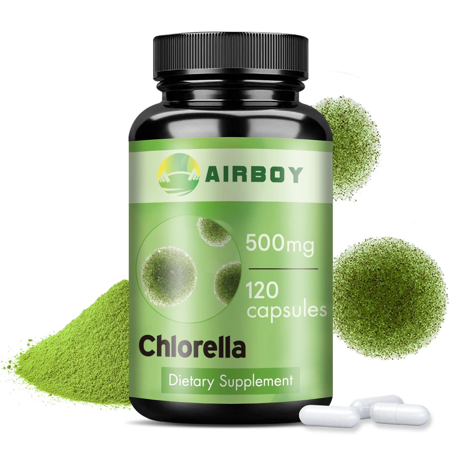 

Chlorella Capsules - Liver Cleansing, Detoxification and Repair, Antioxidants, Helps Free Radicals - 120 Capsules