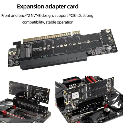 Scheda adattatore splitter PCIE X16 a X8 + X4 + X4 Supporto scheda riser di espansione porta PCIE 4.0 M.2 NVME Modulo di forte compatibilità