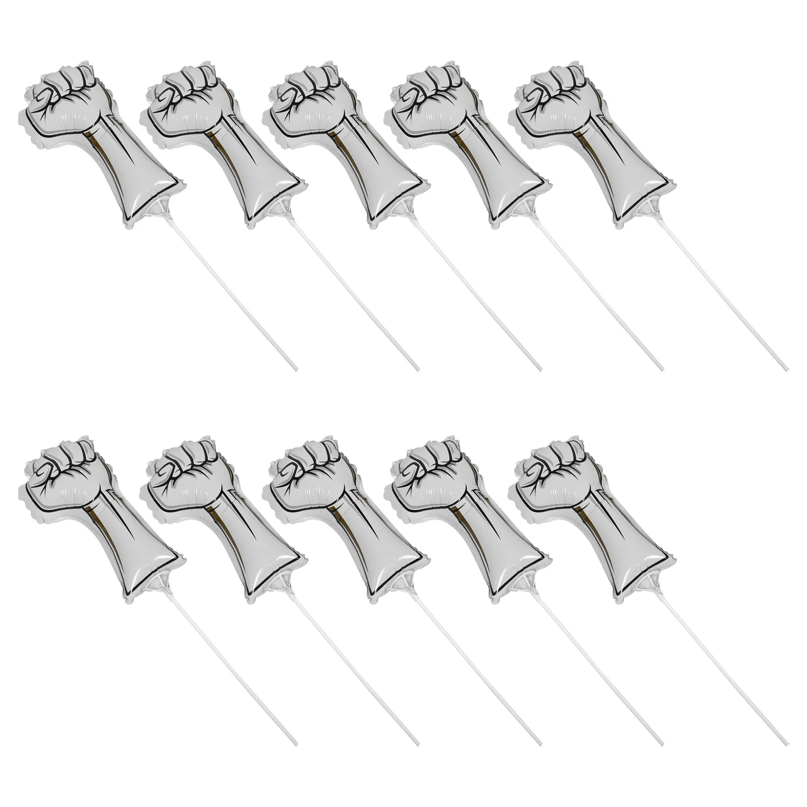 

10Pcs Inflatable Cheering Balloon Sports Party Props Aluminum Foil Fist Shape Cheer Sticks Football School Event