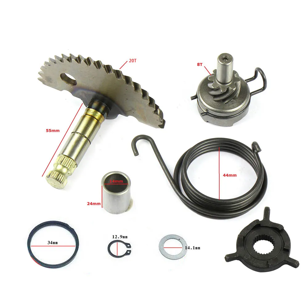 Complete Kick Start Gear Shaft Kit Idle Gear Spring Bush Ratchet Wheel for GY6 50cc 80cc Chinese Scooter Moped 139QMB Part