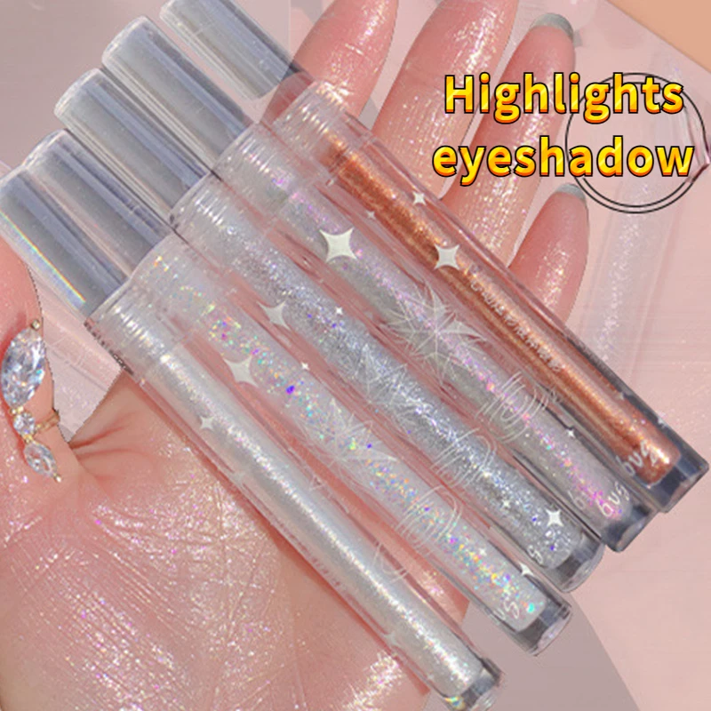 Highlighter Liquid Eyeshadow Waterproof Perspiration Non-Removing Makeup Glitter Glitter Monochrome Brightening