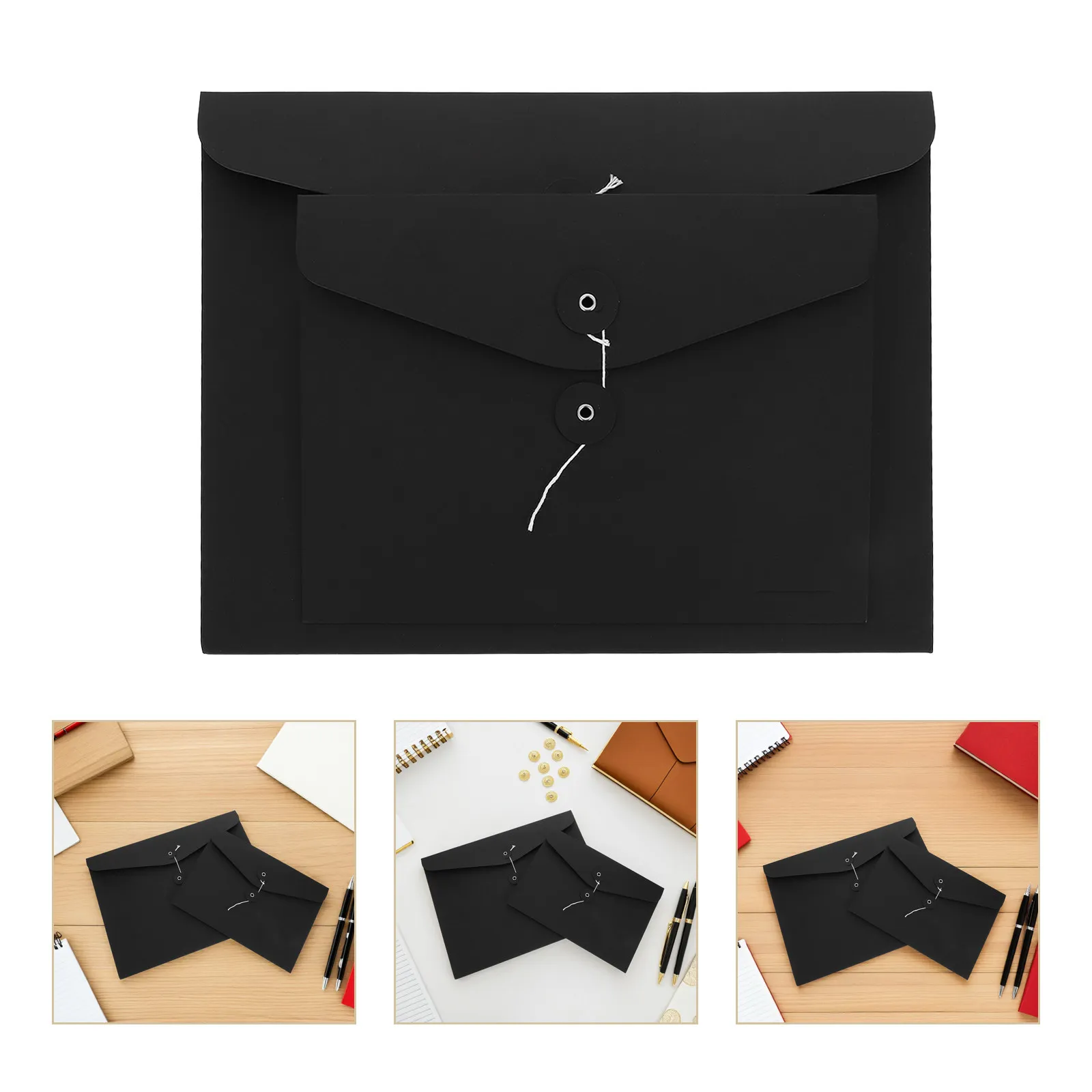 

10 шт. папок-конвертов из крафт-бумаги в винтажном стиле с завязками, горизонтальный органайзер для документов, для школы и офиса, формат А4